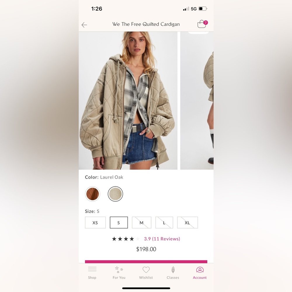 We The Free Quilted Zip Up Sweatshirt Hoodie